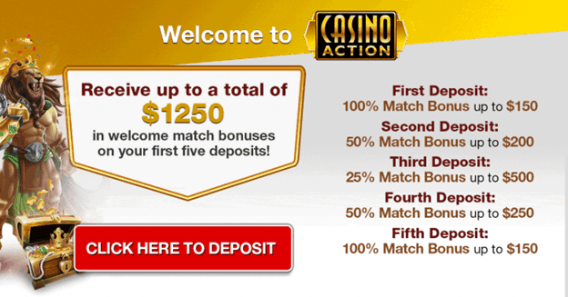 Casino Action welcome bonus