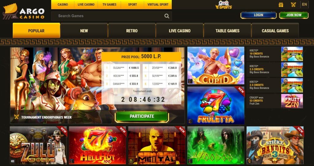 Argo casino games