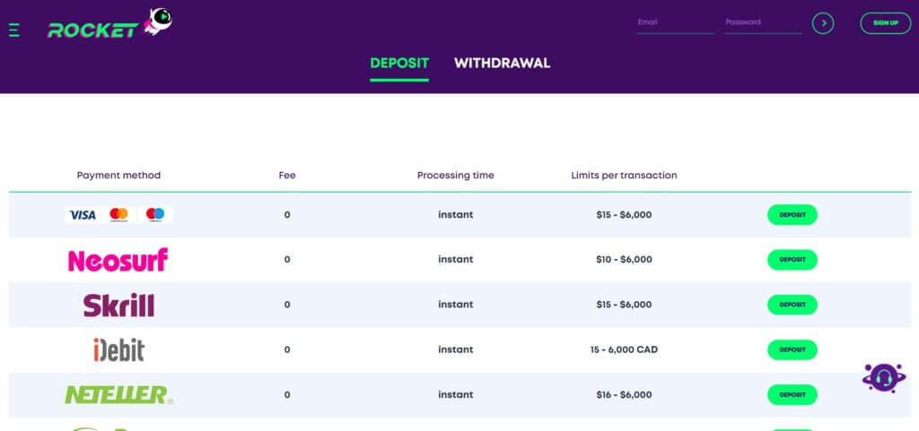 Casino Rocket withdrawal