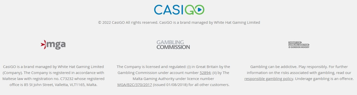 casigo regulation information