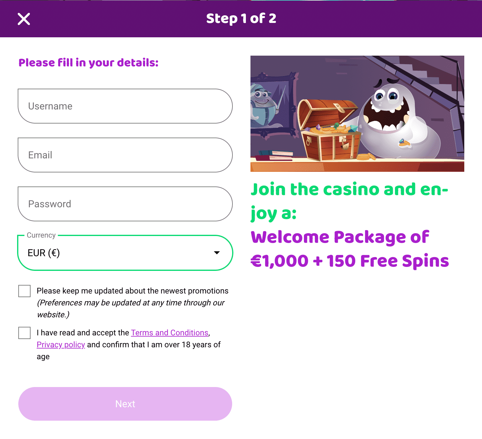 boocasino sign up