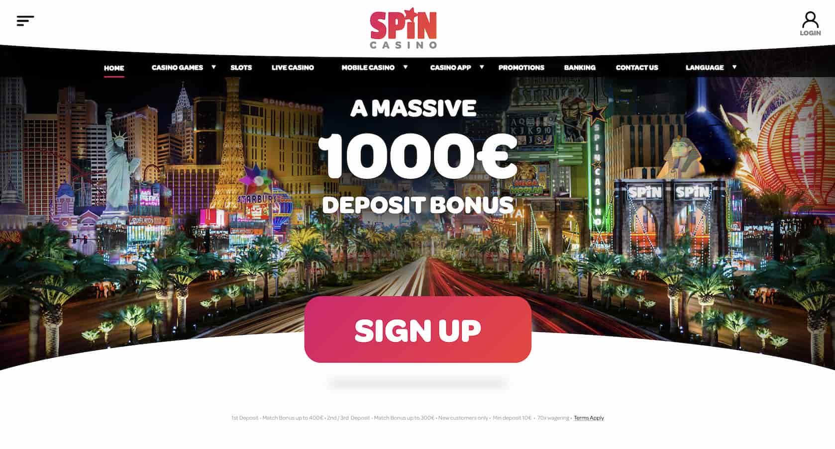 spin casino welcome bonus