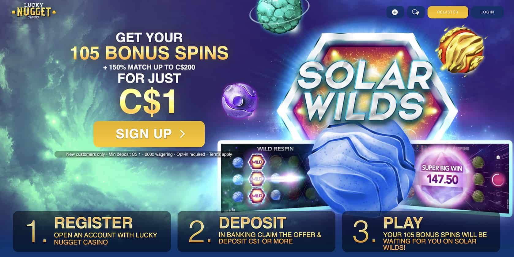 Spin Casino Canada 🎖️ 70 Spins for 1$ Deposit