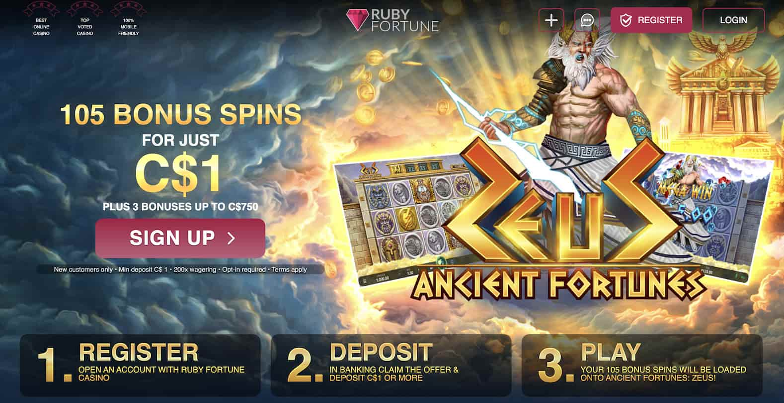 ruby fortune $2 deposit bonus