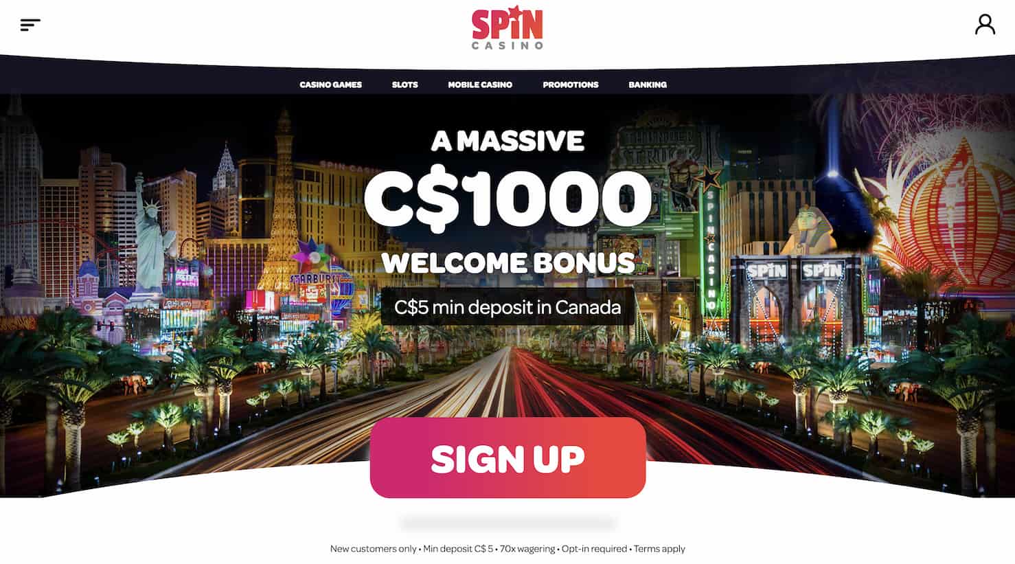 spin $5 casino bonus