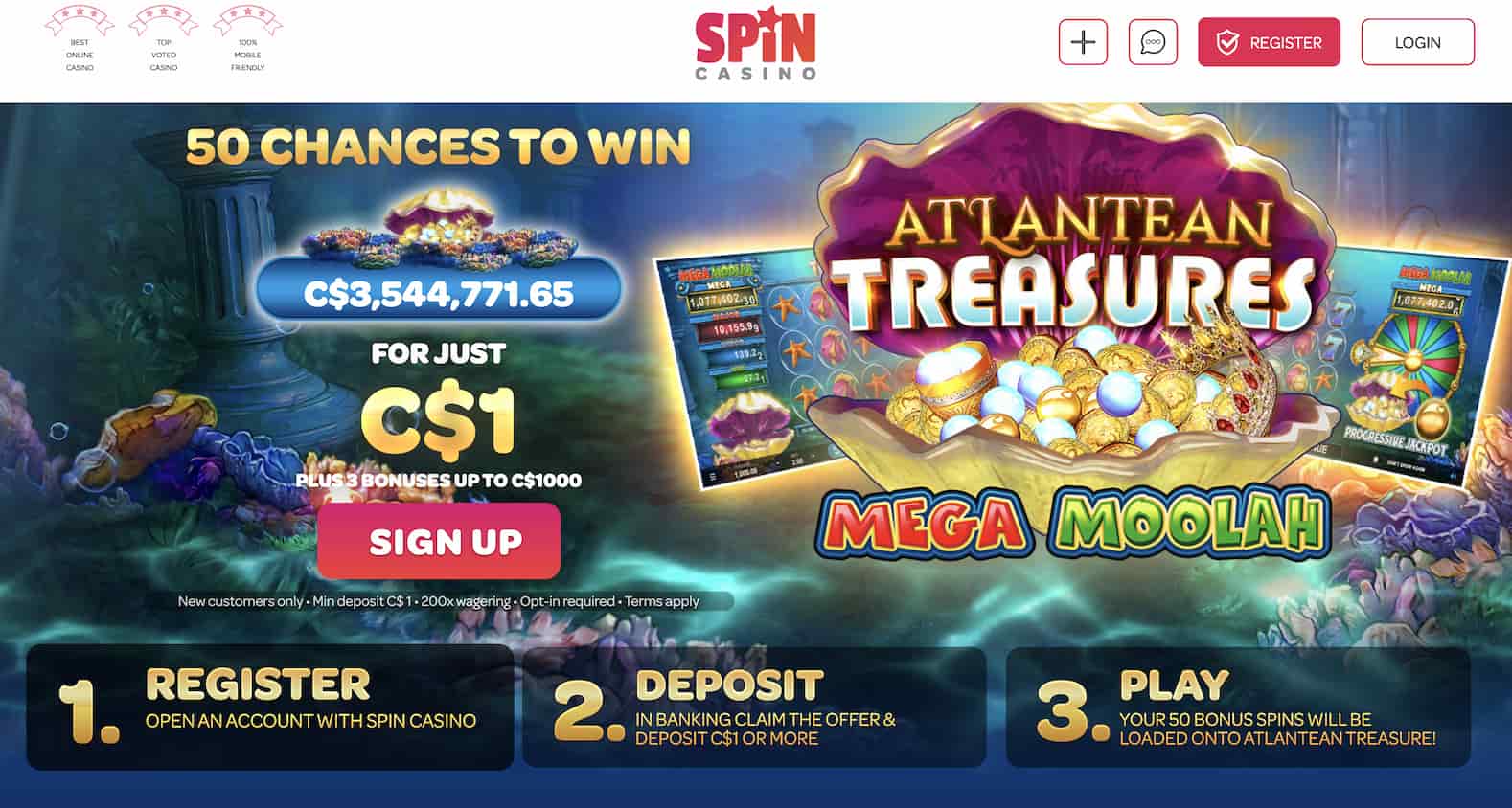 spin casino $2 deposit bonus
