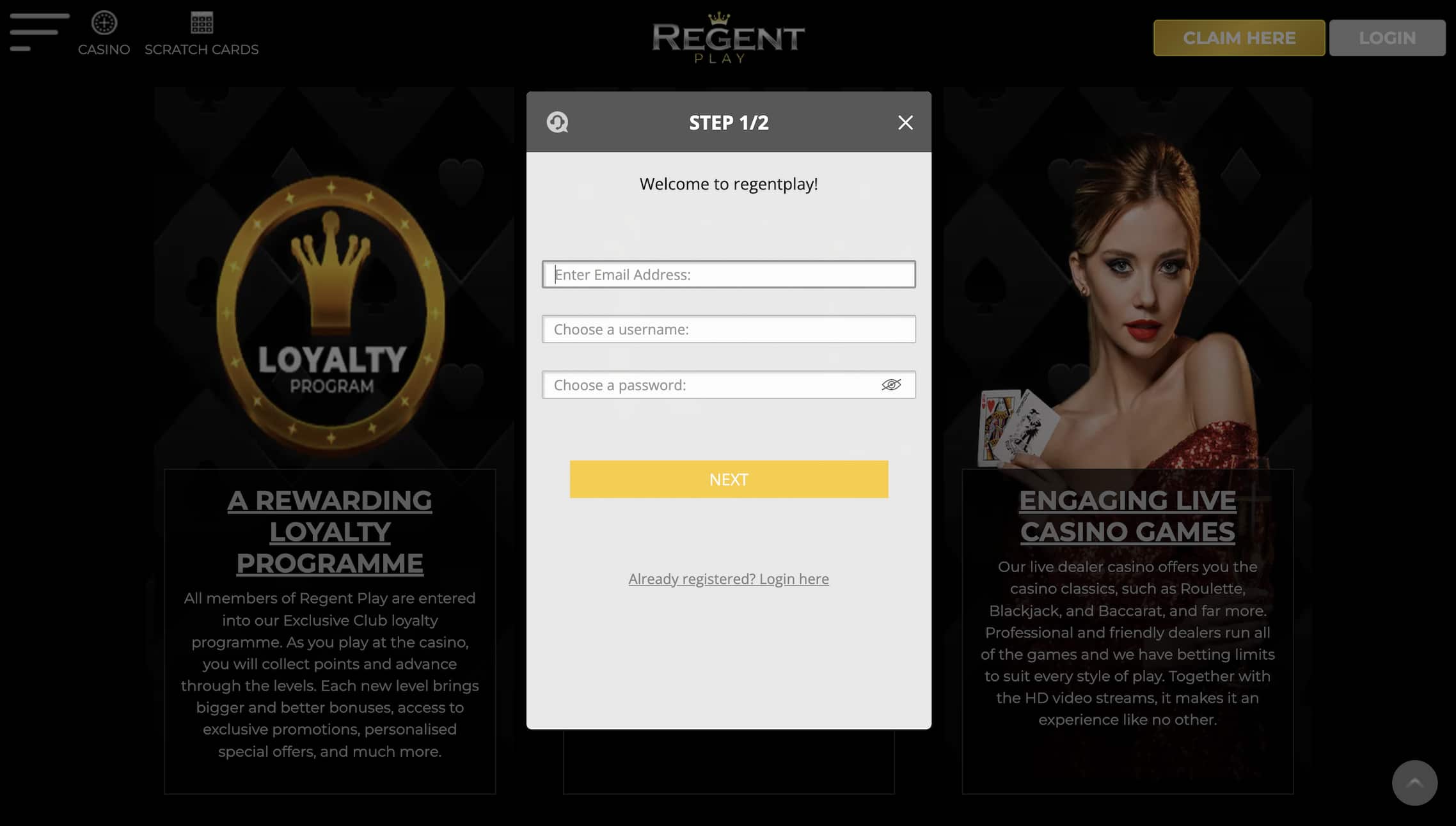 regent play sign up