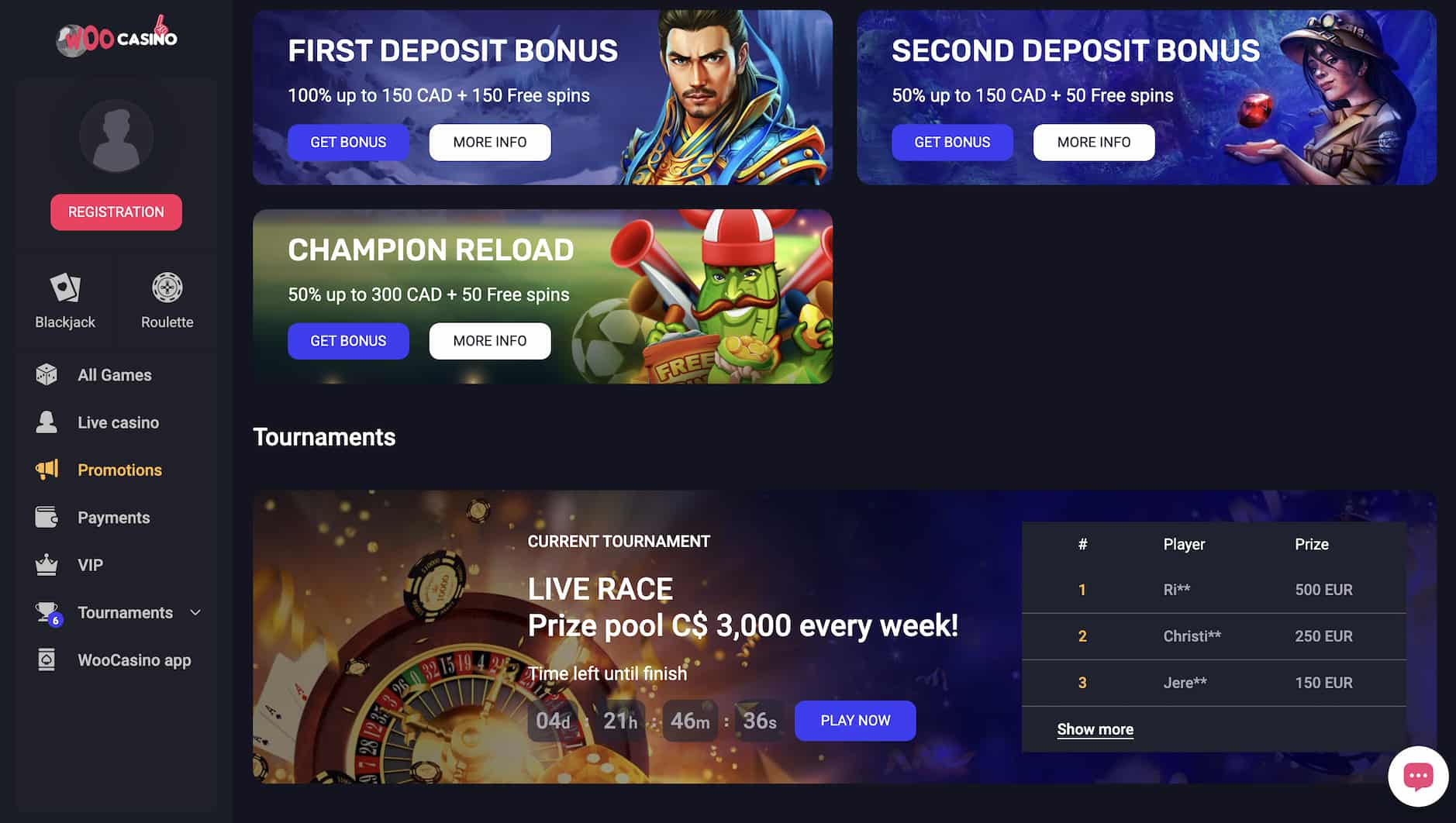 woo casino bonuses