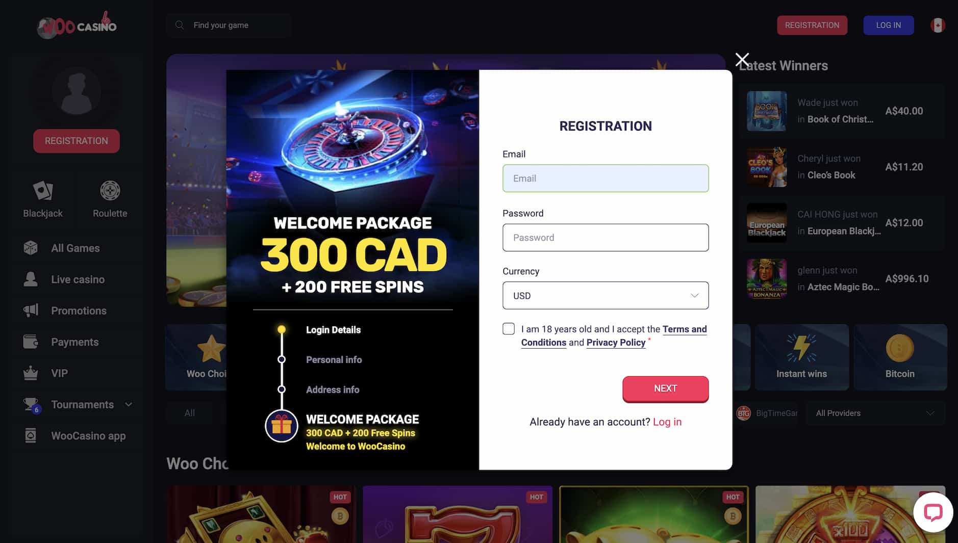 Woo Casino ☀️ List of Bonus Codes in September 2023