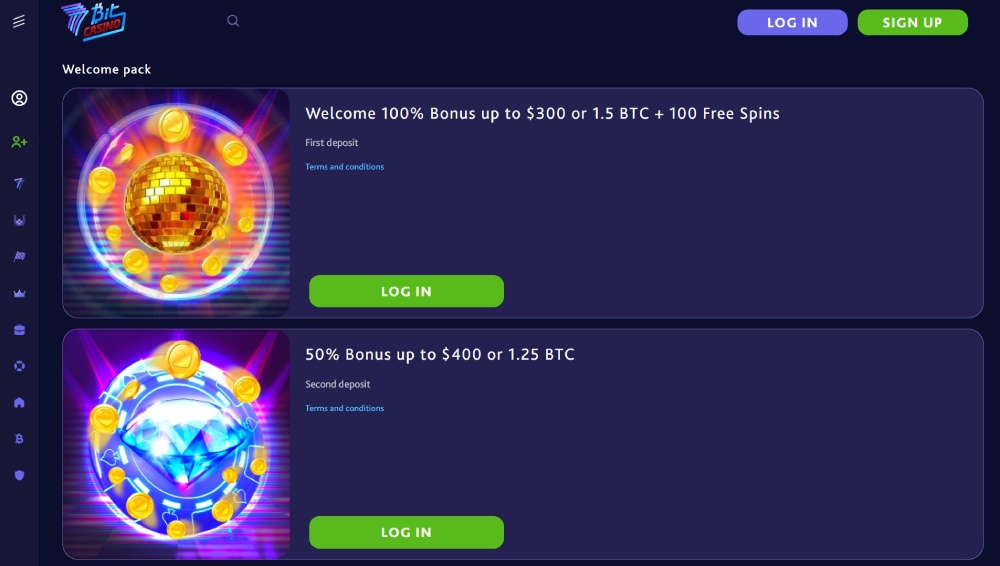 7Bit Casino Welcome Bonuses