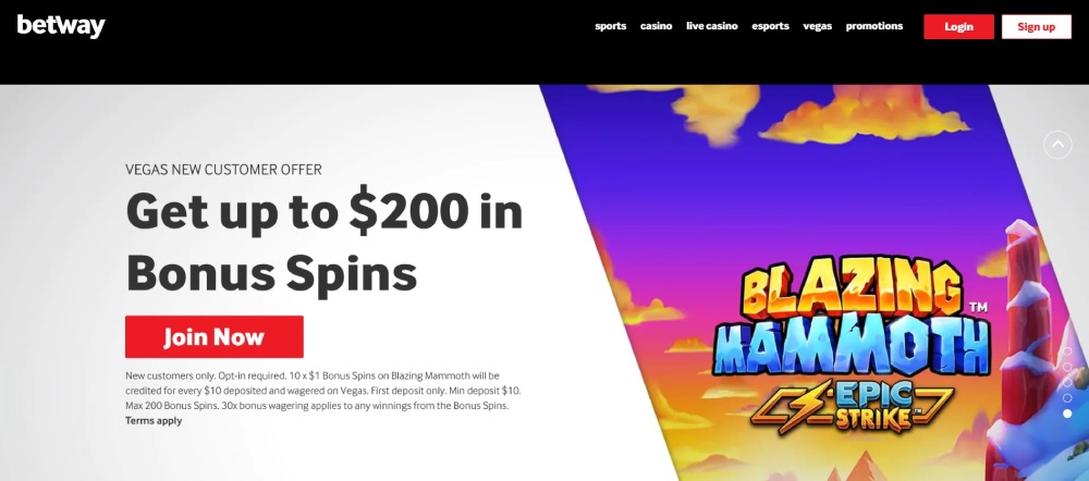 Betway Vegas Welcome Bonus