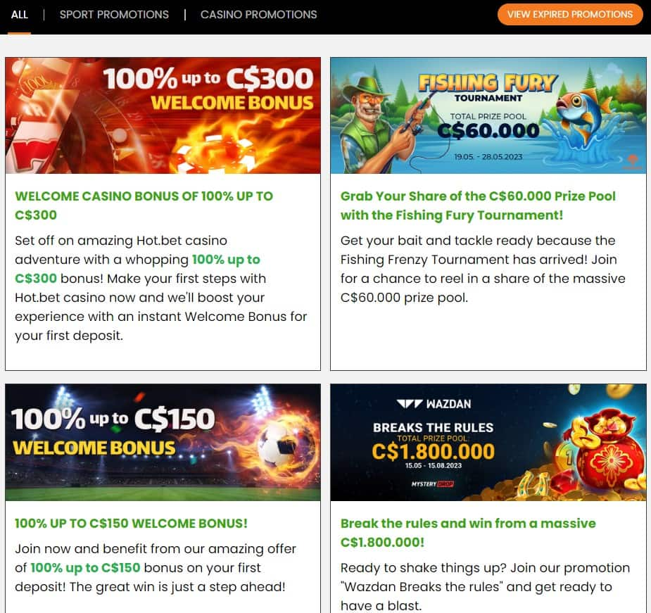 hotbet casino bonusse