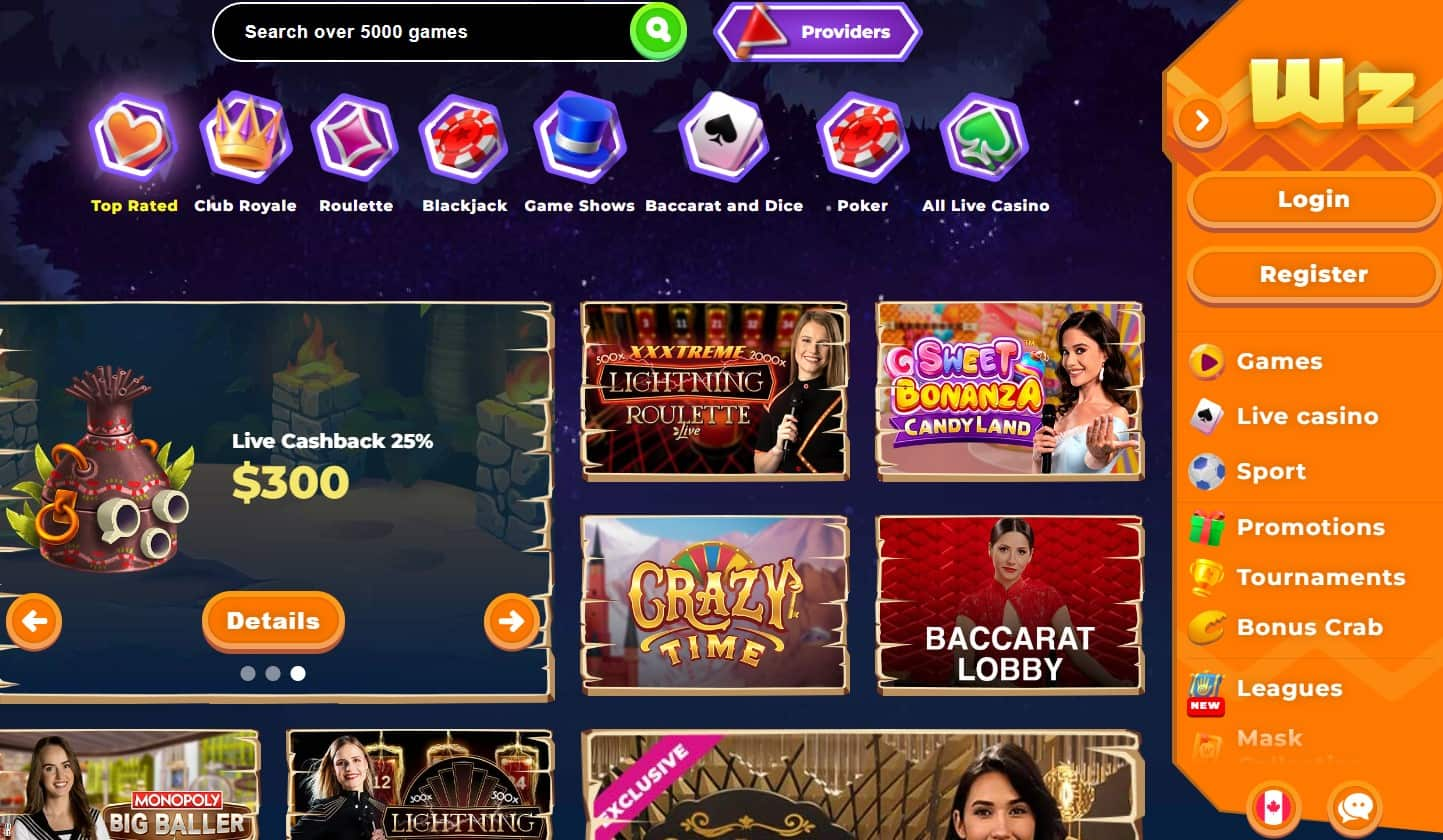 wazamba casino live casino