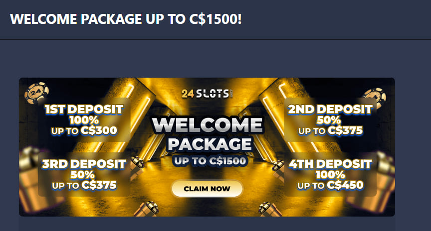 24slots casino welcome bonus