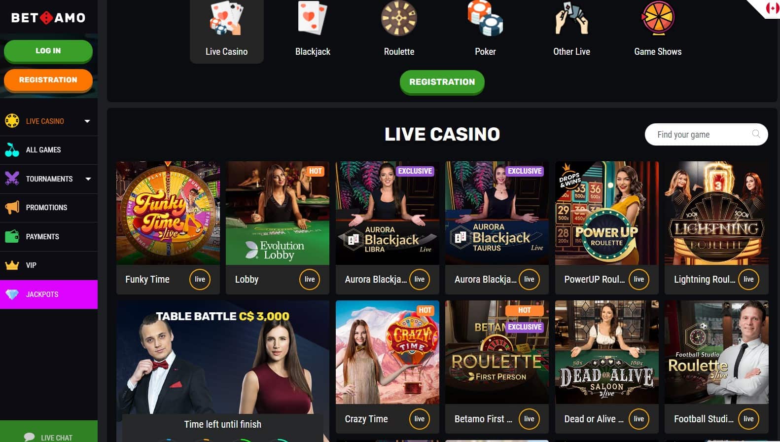 betamo casino live casino