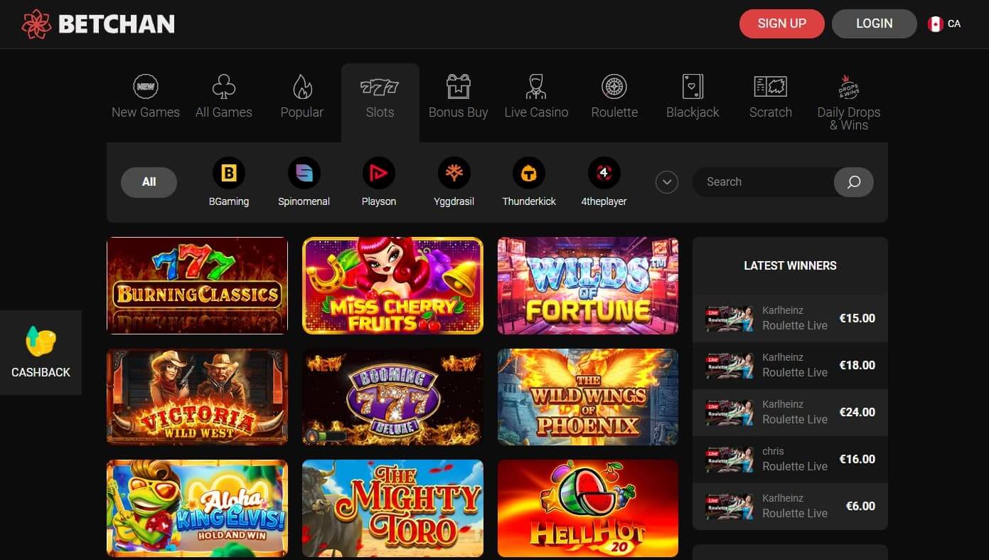 betchan casino games