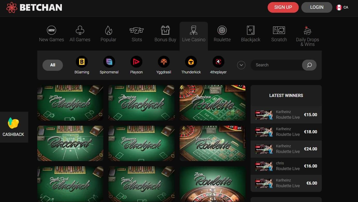 betchan casino live casino