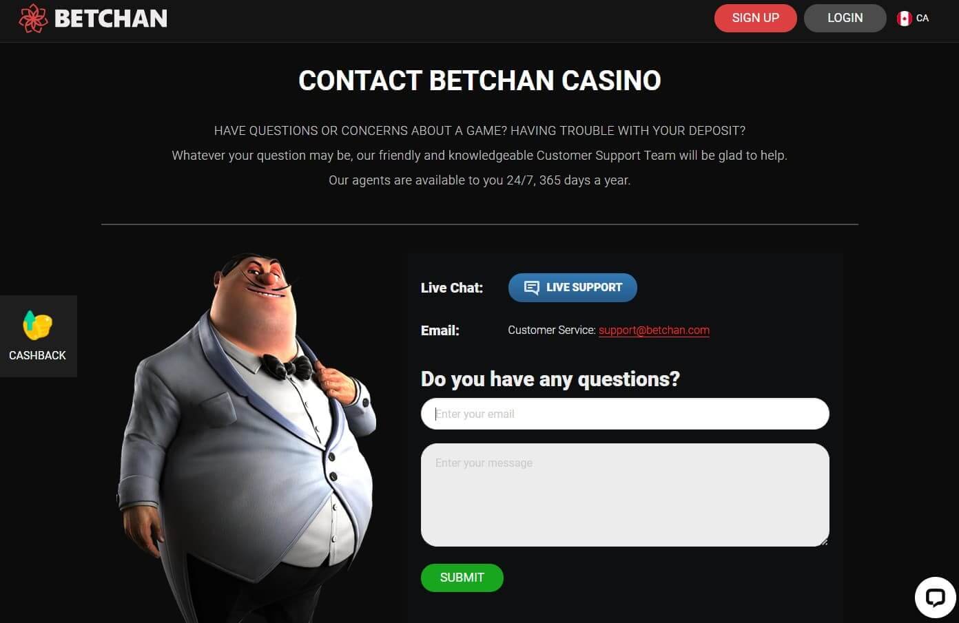 betchan casino support