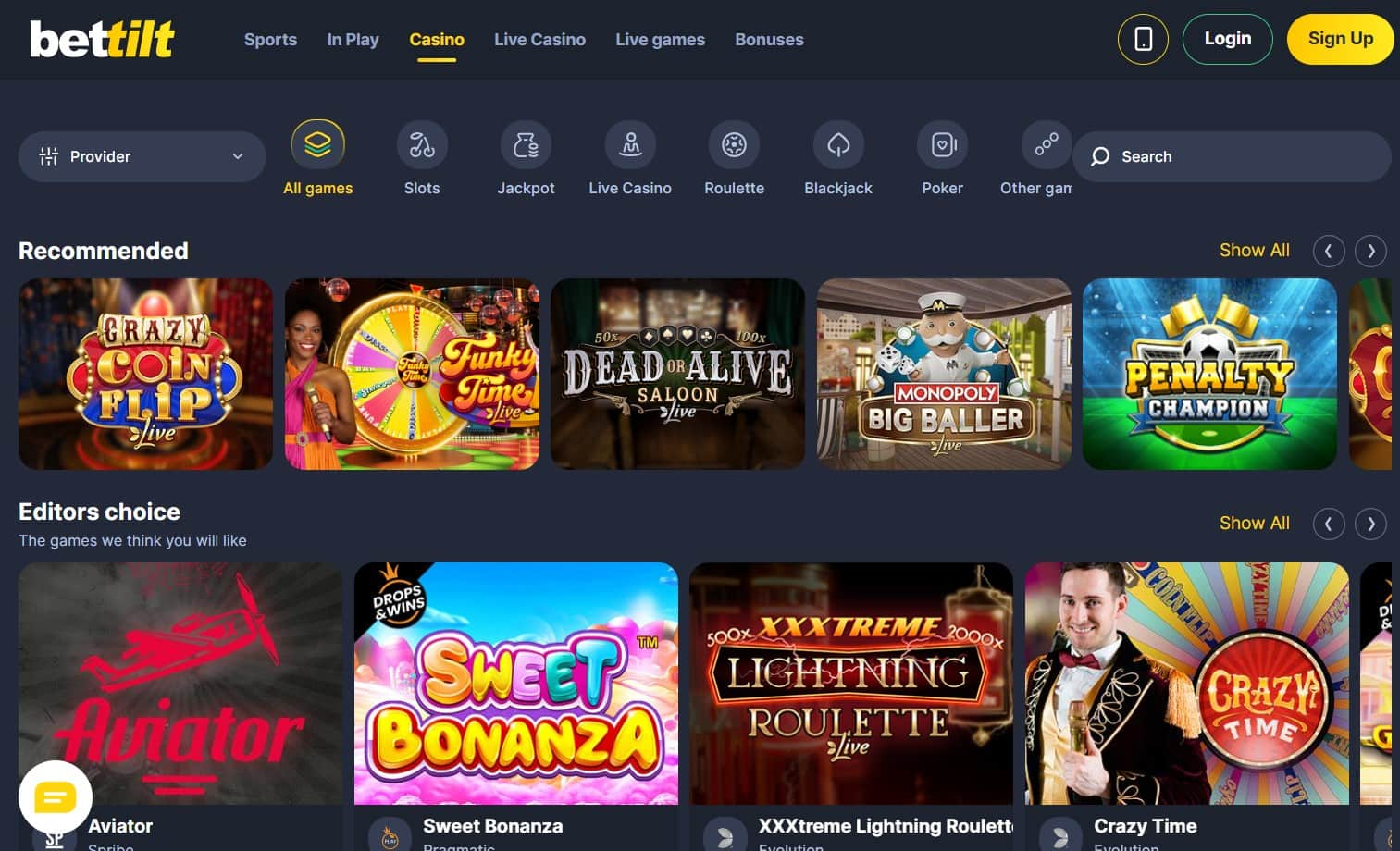 bettilt casino games