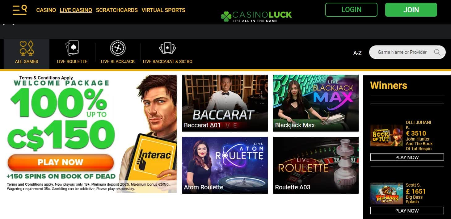 casino luck live casino