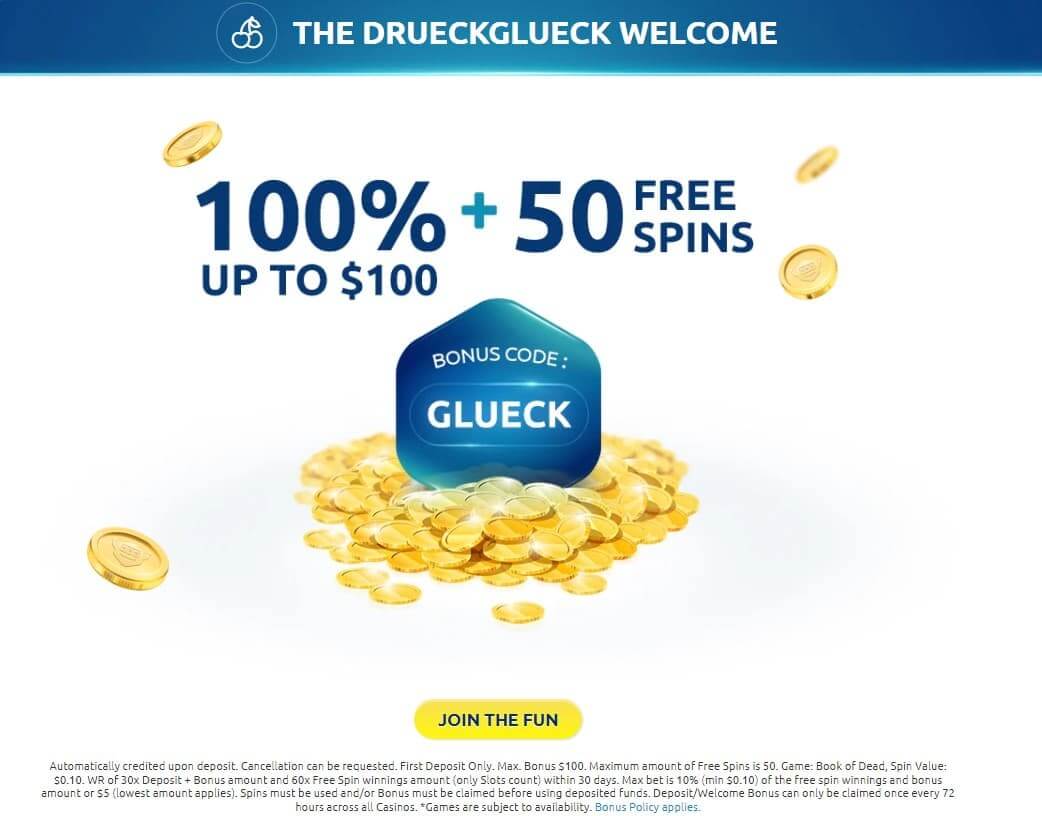 drueckglueck casino welcome bonus