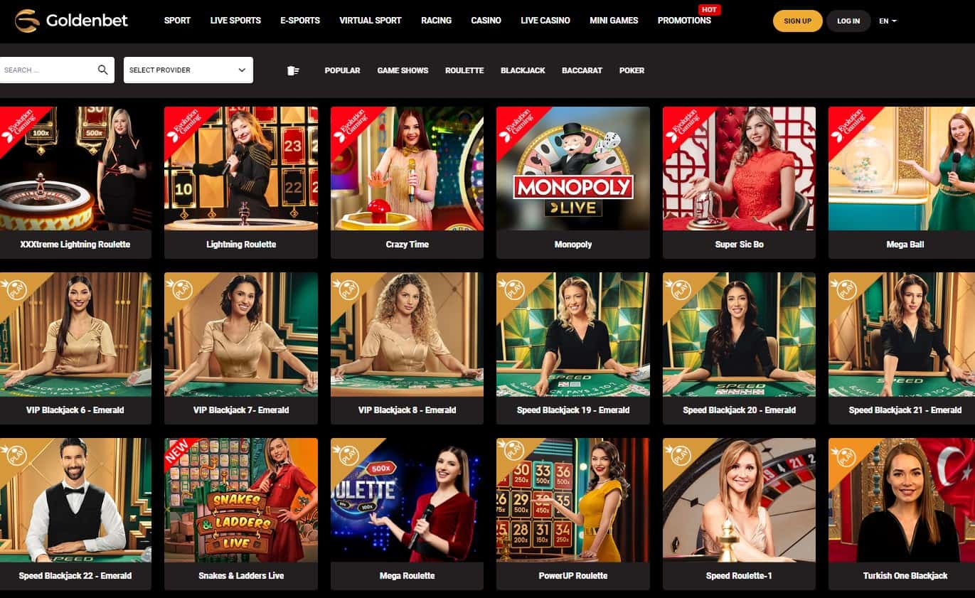 golden bet casino live casino