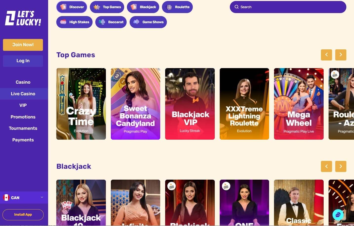 letslucky casino live casino