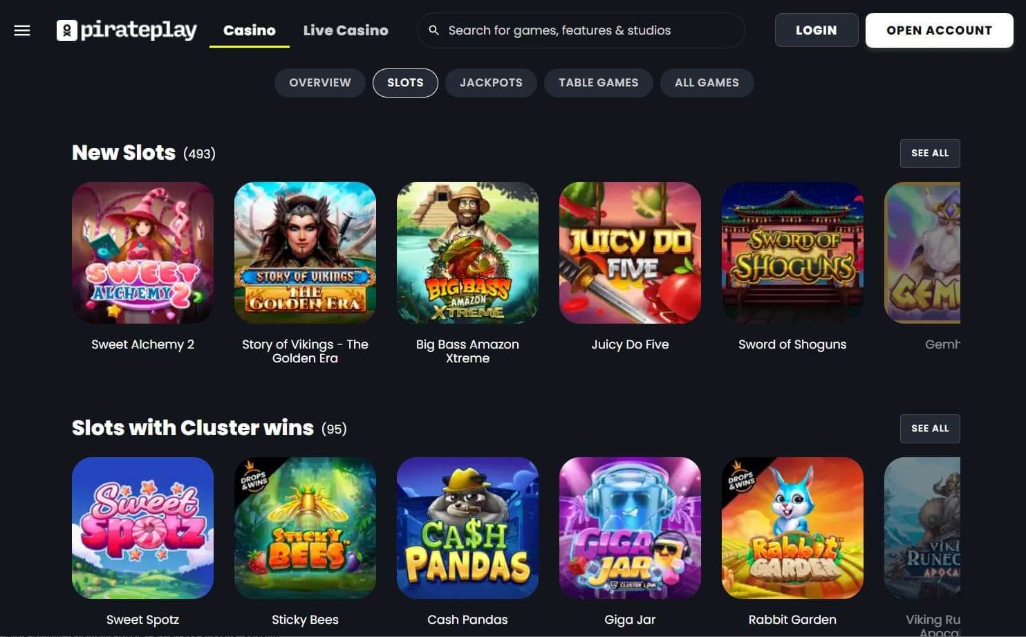 pirate play casino games