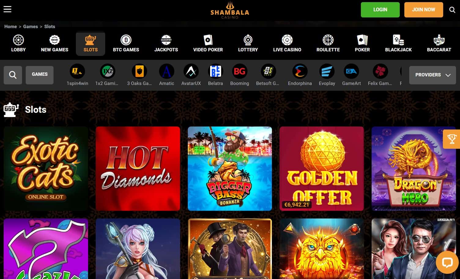 shambala casino games
