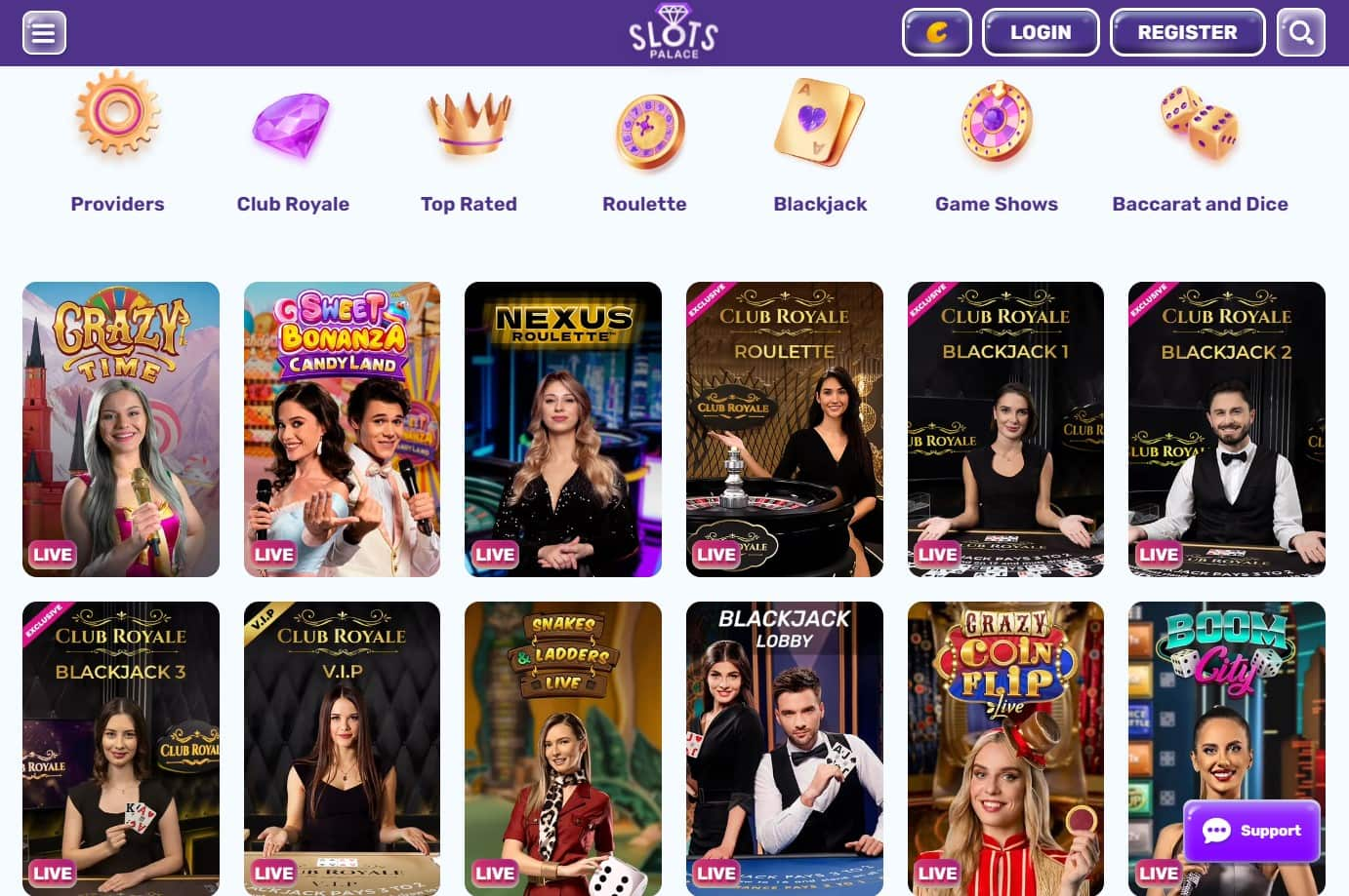 slotspalace casino live casino