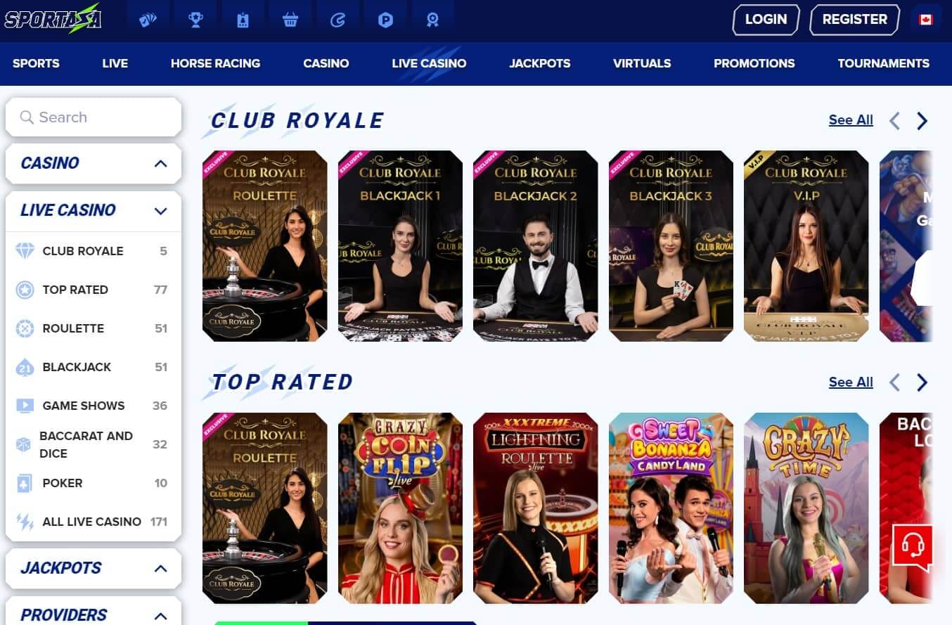 sportaza live casino