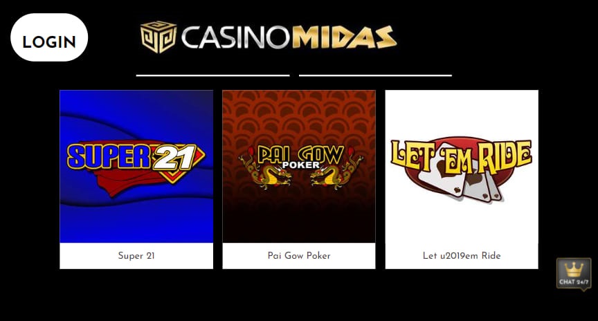 casino midas poker games