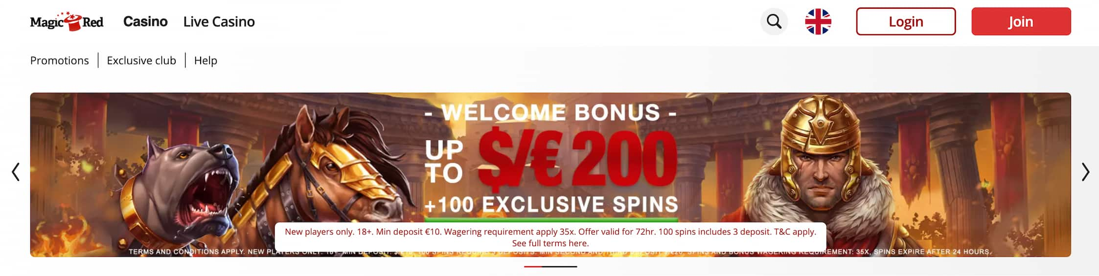 magic red welcome bonus