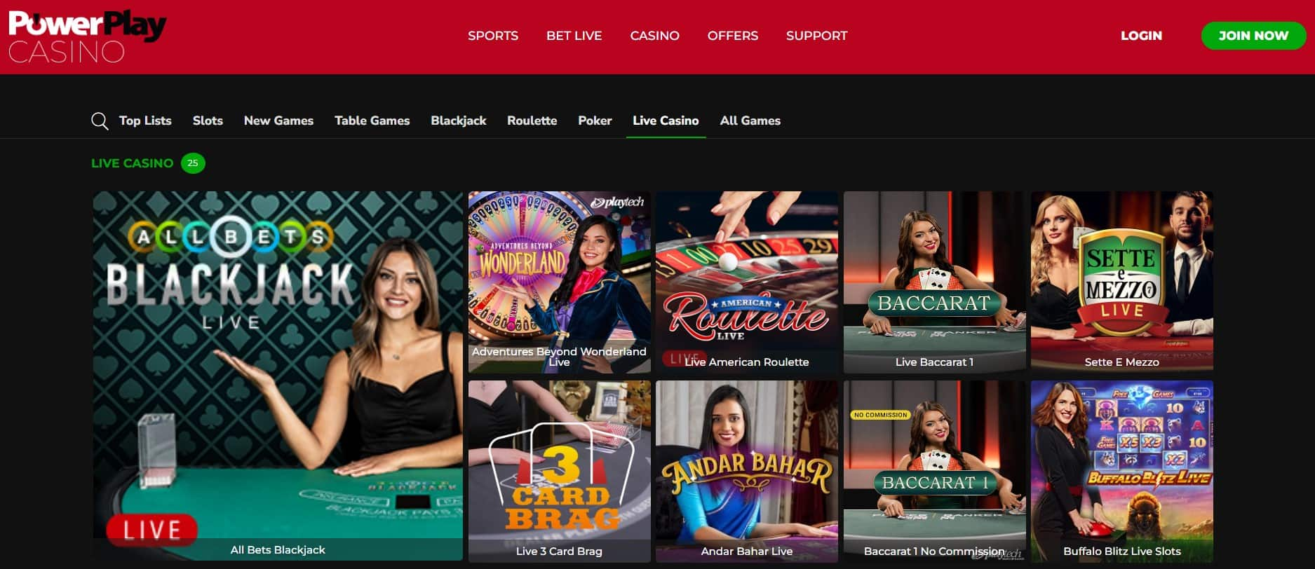 powerplay live casino