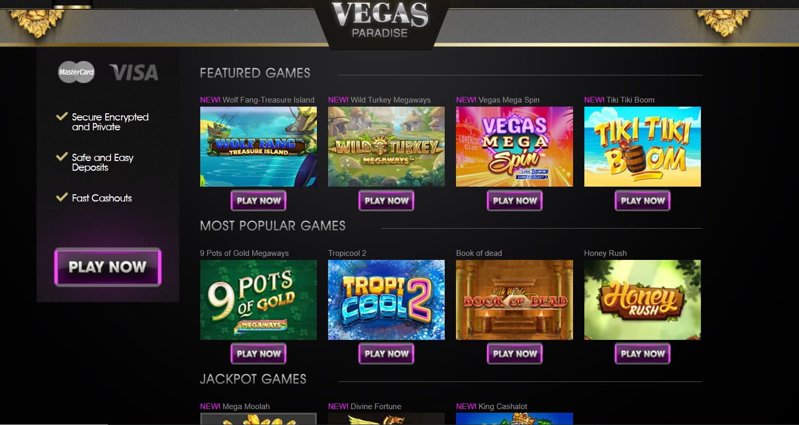 vegas paradise casino jeux