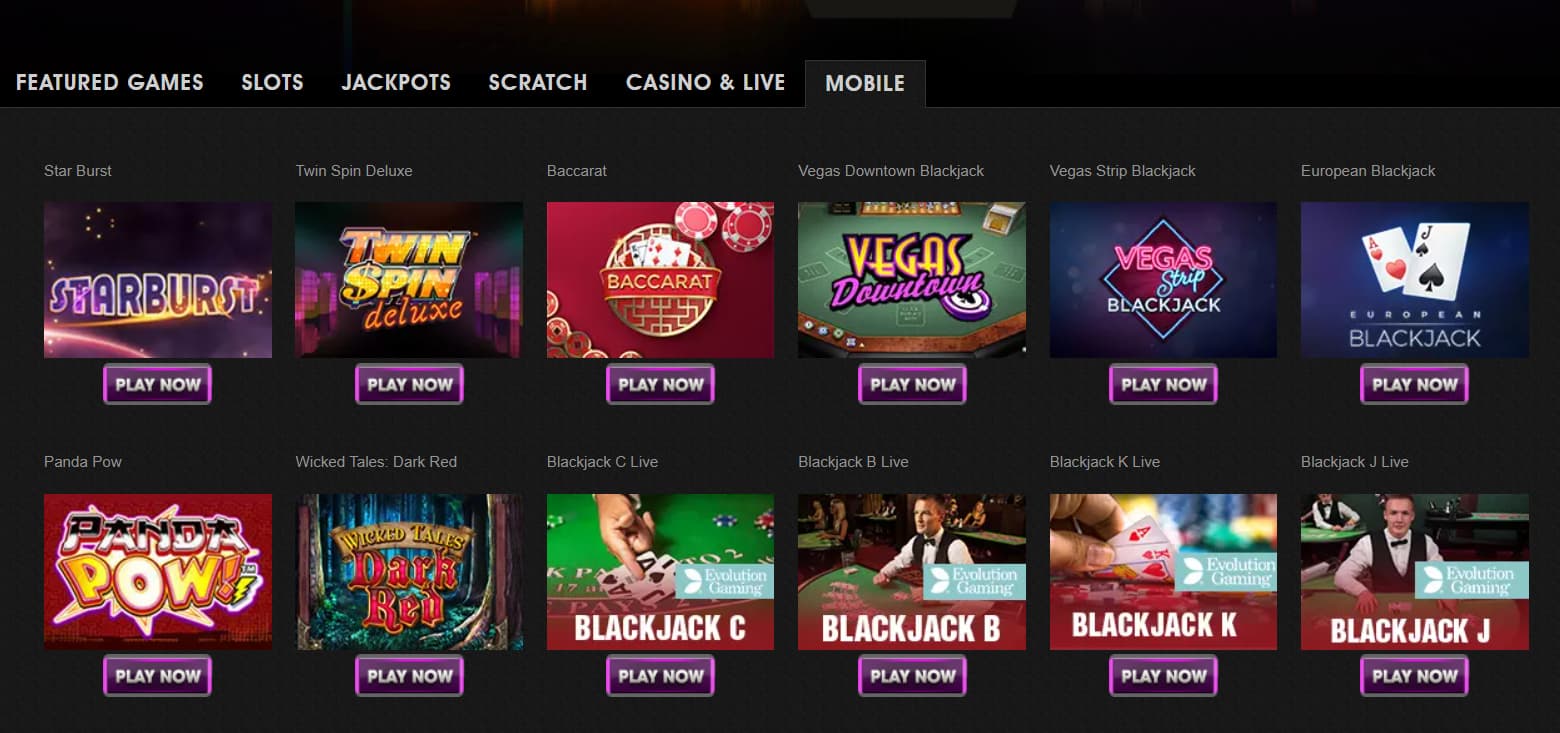 vegas paradise casino mobile
