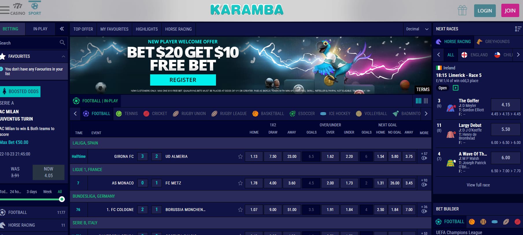 karamba casino sport