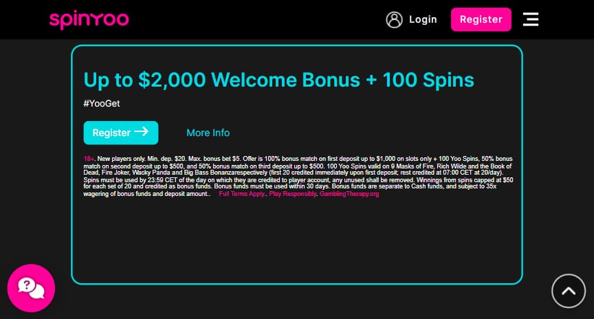 spinyoo welcome bonus