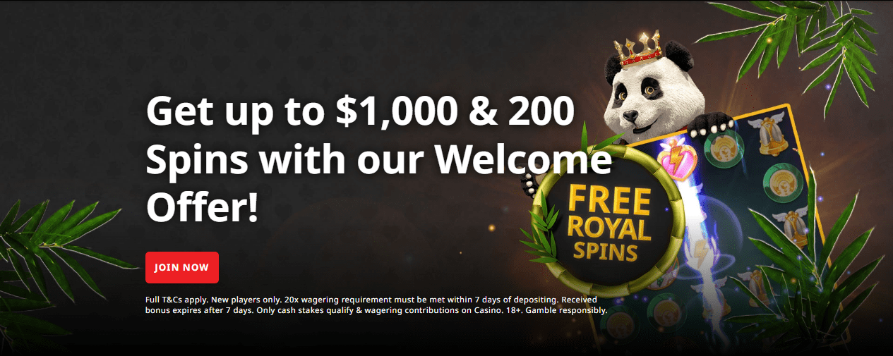 welcome bonus royal panda casino