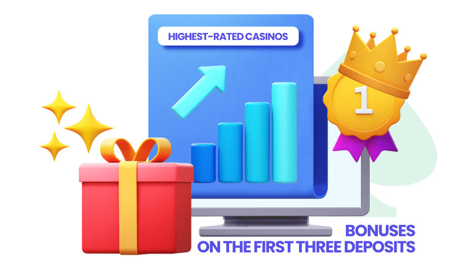 bonuses on the first three deposits