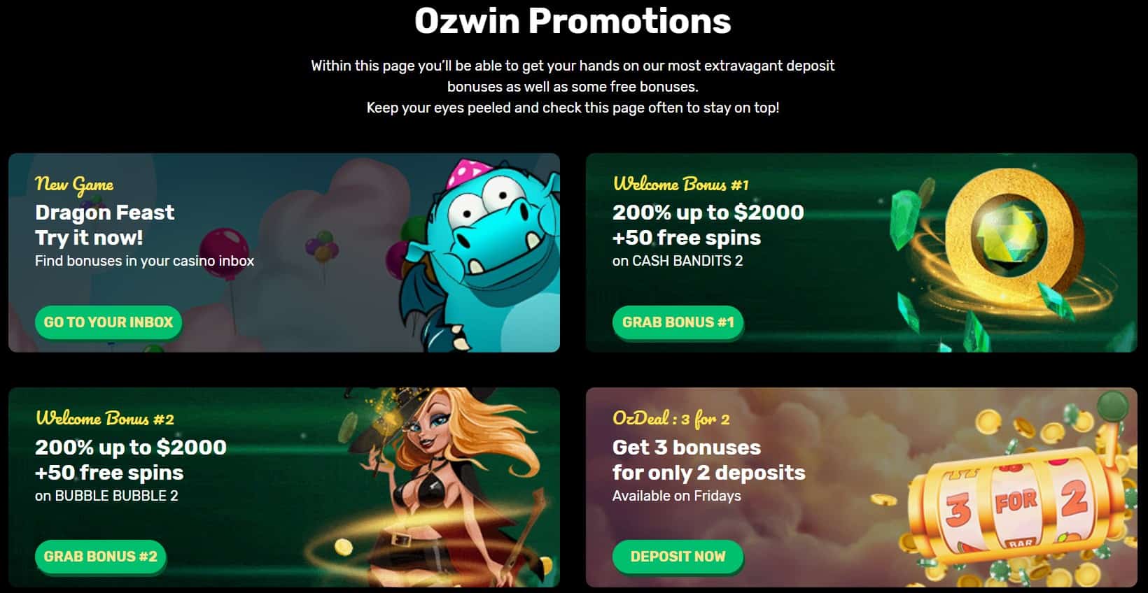 ozwin promotions