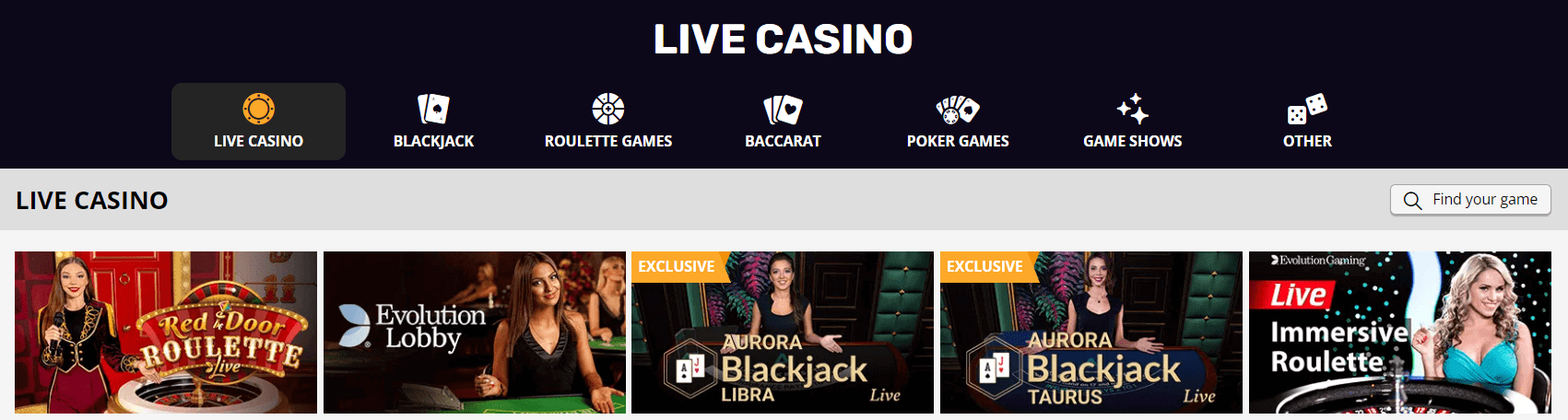 playamo casino live casino games