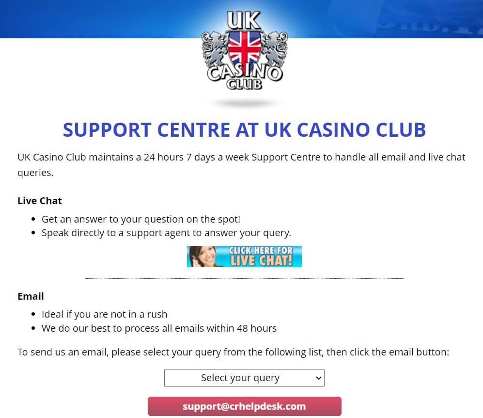 uk casino support