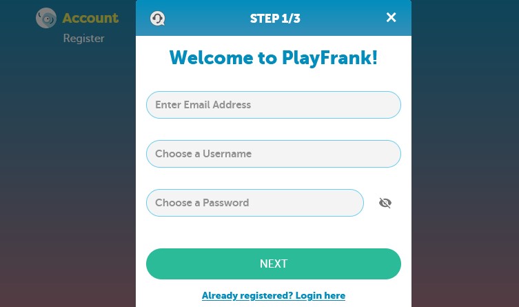 playfrank register