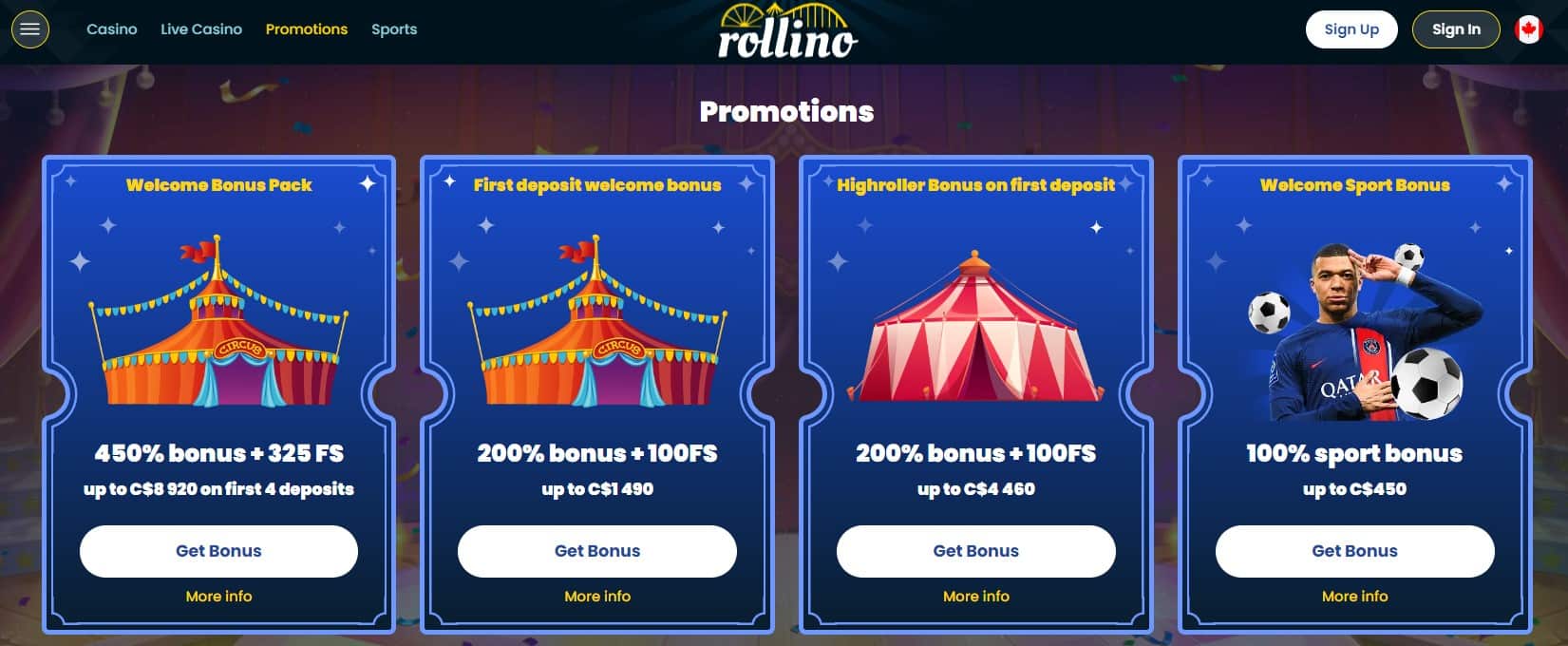 rollino casino promotions