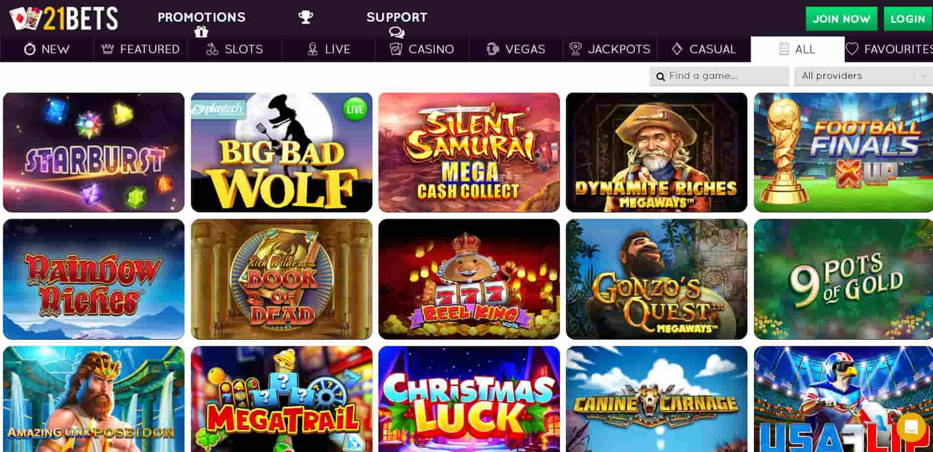 21bets casino all games