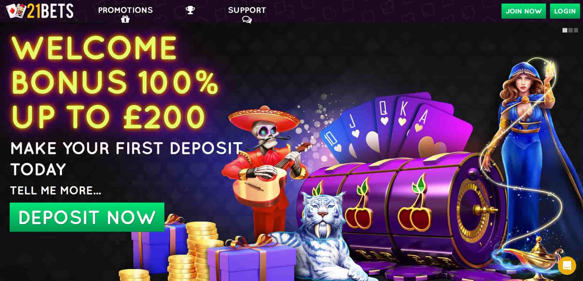 21 bets casino main page