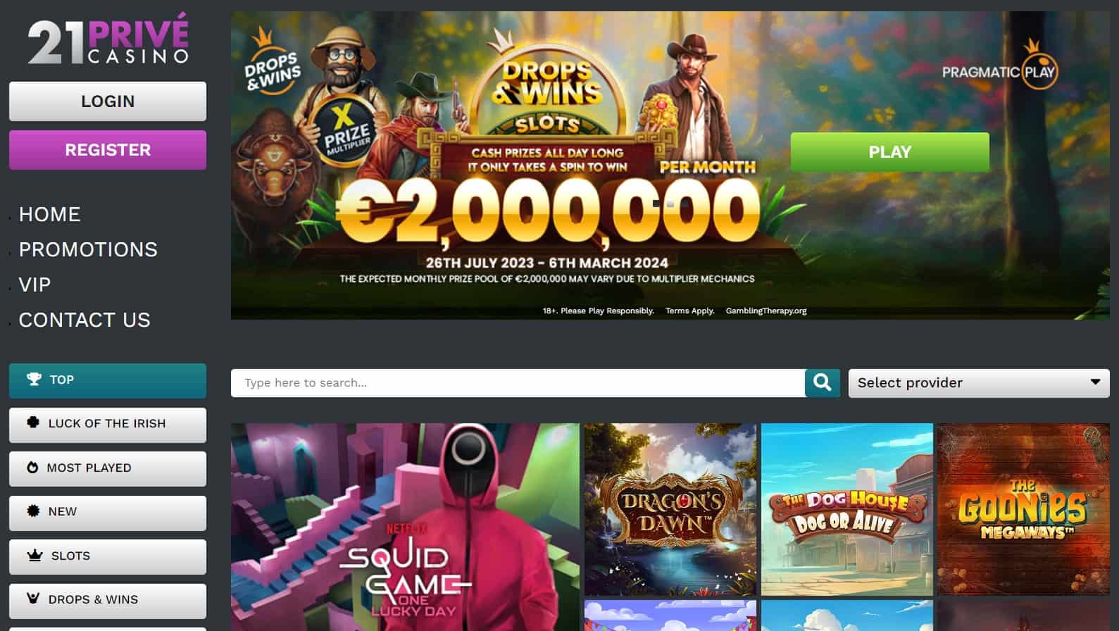 21prive casino main page