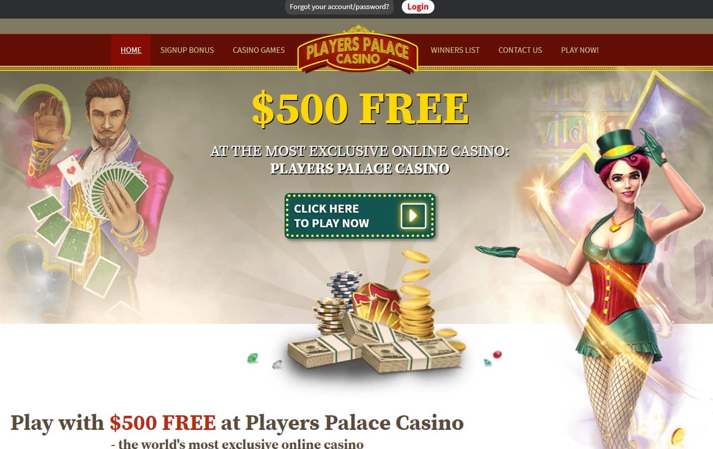players palace casino main page
