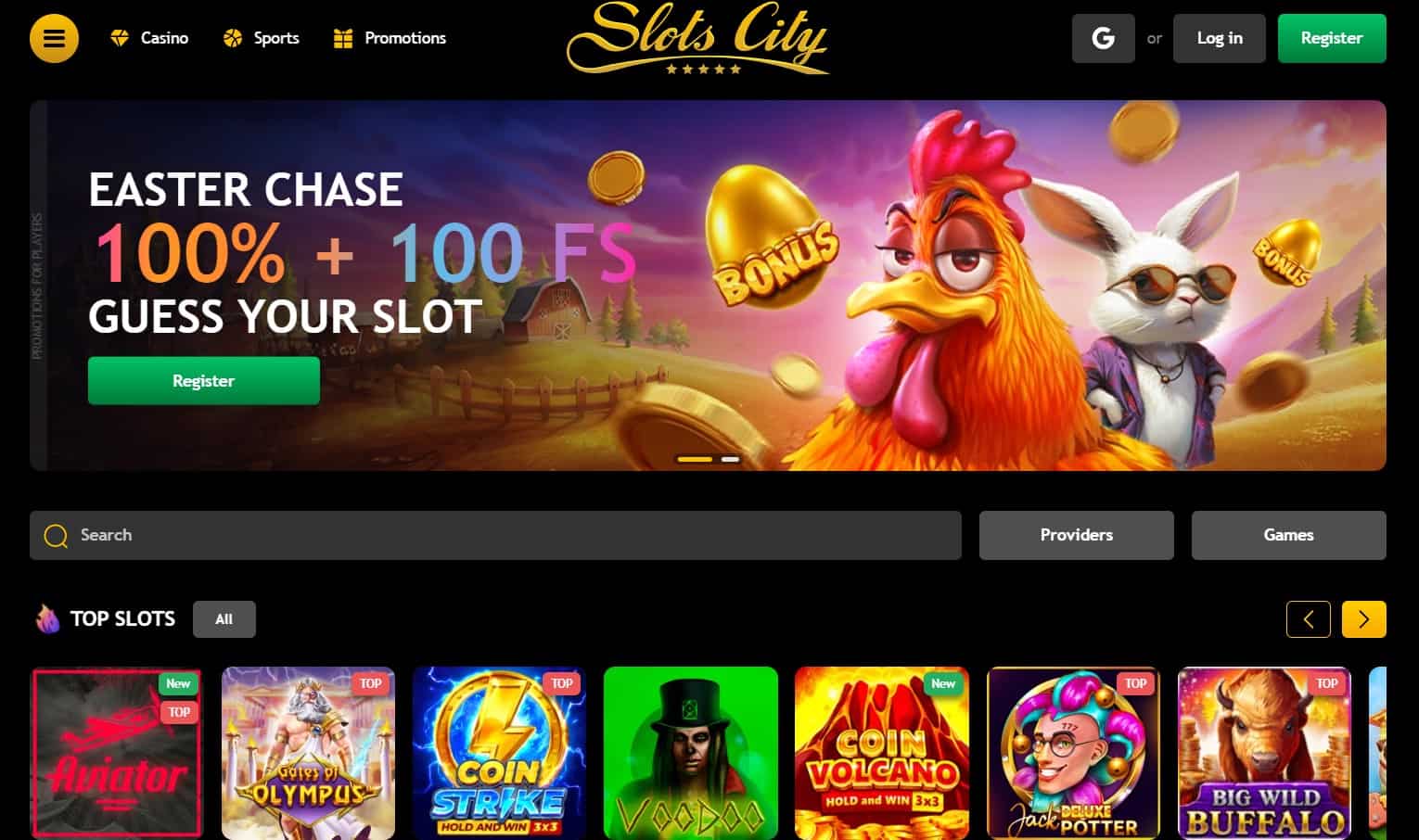 slots city casino main page